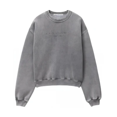 Alexander Wang SS24 Oversized Lettering Crewneck Sweatshirt Unisex Grey UCC22416960-37A