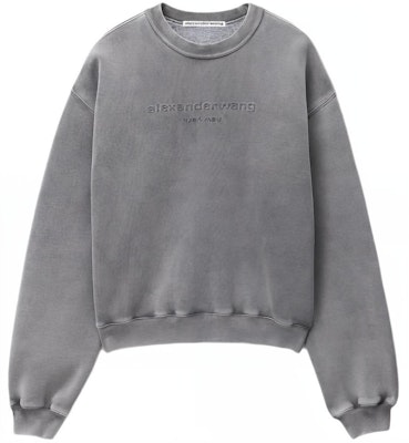 Alexander Wang SS24 字母印花寬鬆中性灰色圓領衫 UCC22416960-37A Order Alexander Wang SS24 字母印花寬鬆中性灰色圓領衫 UCC22416960-37A