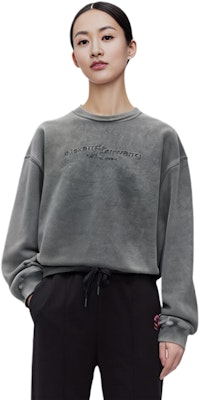 Alexander Wang SS24 字母印花寬鬆中性灰色圓領衫 UCC22416960-37A Details for Alexander Wang SS24 字母印花寬鬆中性灰色圓領衫 UCC22416960-37A