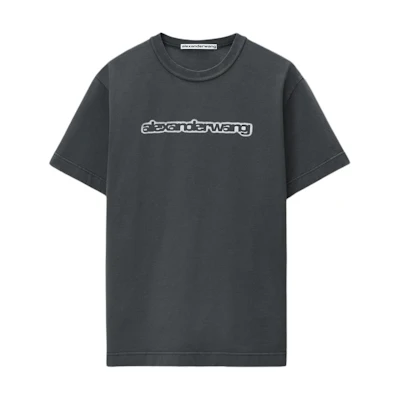 Alexander Wang SS24 Oversized Logo Crewneck T-Shirt Unisex - Dark Grey UCC2241692013A