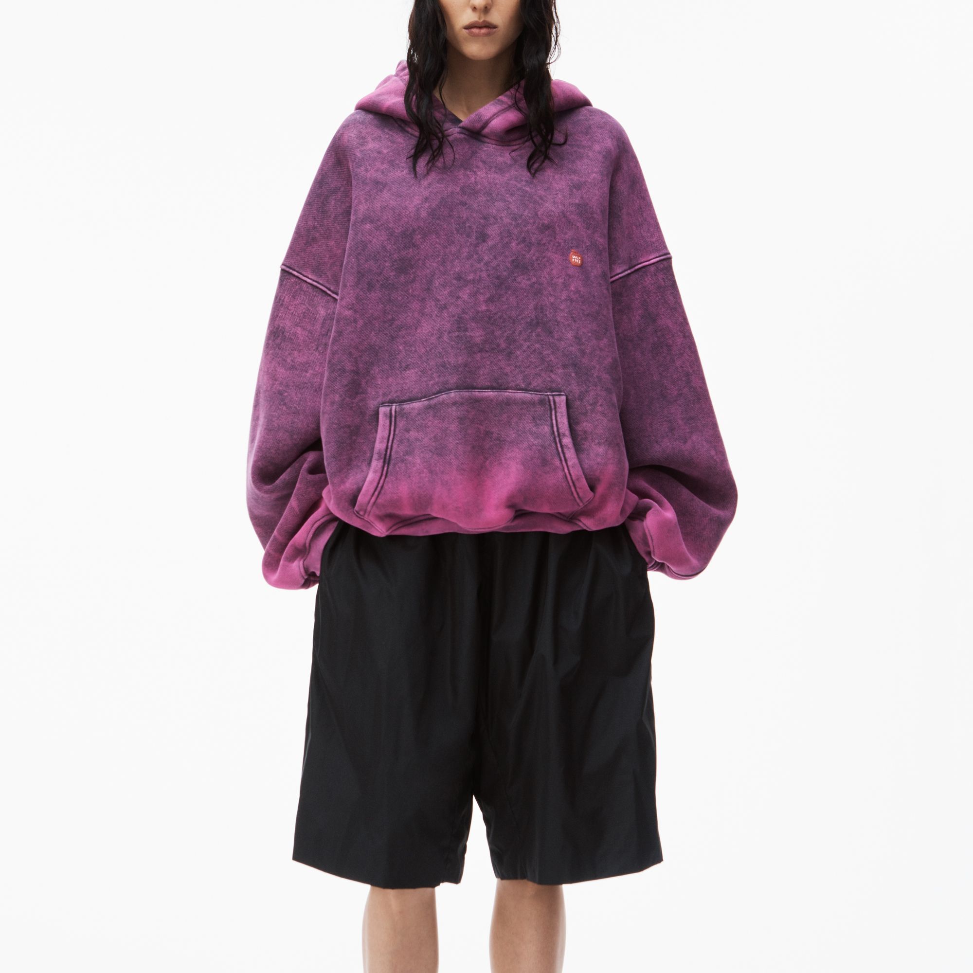 Lookbook 알렉산더 왕 SS24 오버사이즈 퍼플 후드티 유니섹스 풀오버 스웻셔츠 UCC12416949-52A