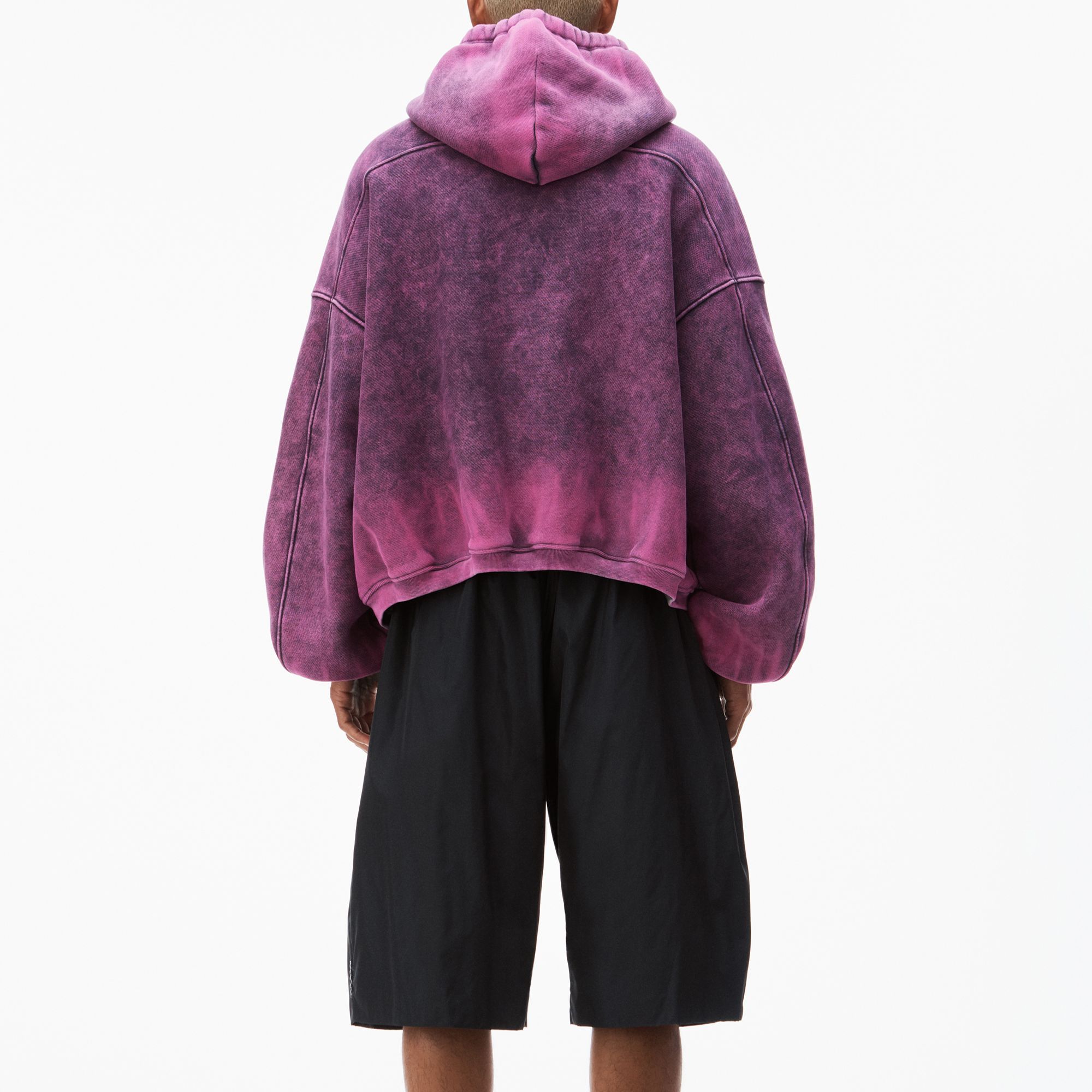 Shop 알렉산더 왕 SS24 오버사이즈 퍼플 후드티 유니섹스 풀오버 스웻셔츠 UCC12416949-52A