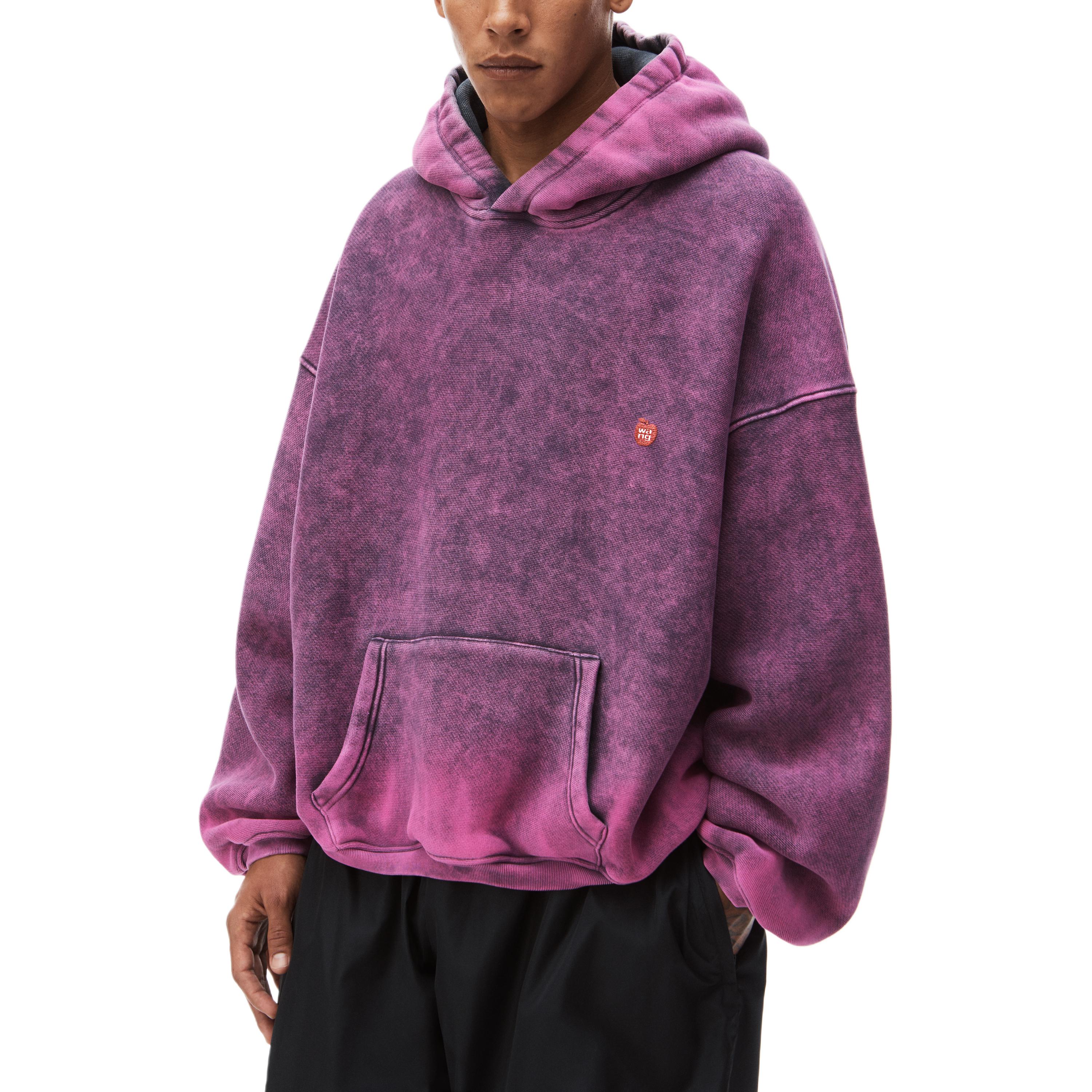 Purchase 알렉산더 왕 SS24 오버사이즈 퍼플 후드티 유니섹스 풀오버 스웻셔츠 UCC12416949-52A