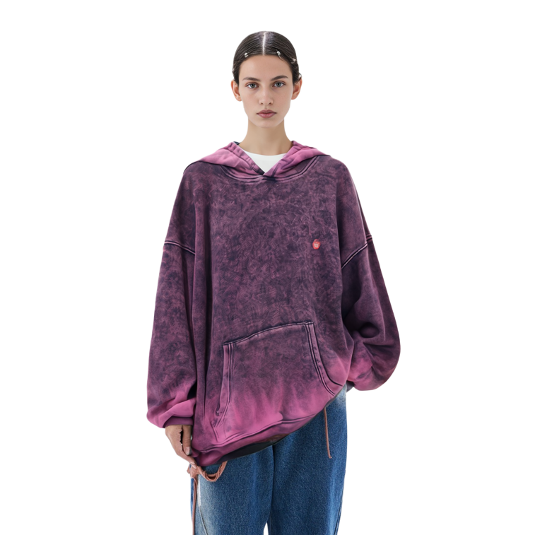 Details for 알렉산더 왕 SS24 오버사이즈 퍼플 후드티 유니섹스 풀오버 스웻셔츠 UCC12416949-52A