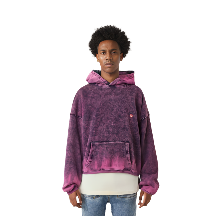 Sizing 알렉산더 왕 SS24 오버사이즈 퍼플 후드티 유니섹스 풀오버 스웻셔츠 UCC12416949-52A