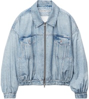 Alexander Wang SS24 Oversized Zip-Up Denim Jacket Unisex Blue UWC12420274-87A Alexander Wang SS24 Oversized Zip-Up Denim Jacket Unisex Blue UWC12420274-87A