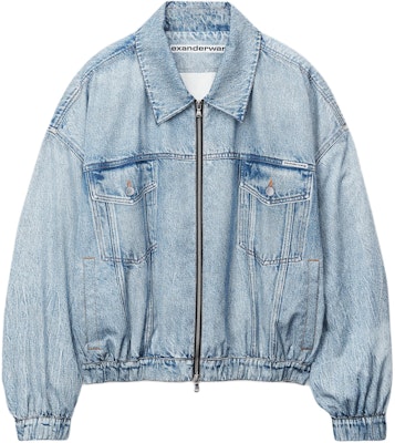 Alexander Wang SS24 Jaket Denim Zip-Up Oversized Biru Uniseks UWC12420274-87A Order Alexander Wang SS24 Jaket Denim Zip-Up Oversized Biru Uniseks UWC12420274-87A