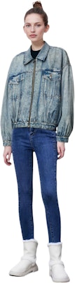Alexander Wang SS24 Jaket Denim Zip-Up Oversized Biru Uniseks UWC12420274-87A Sizing Alexander Wang SS24 Jaket Denim Zip-Up Oversized Biru Uniseks UWC12420274-87A