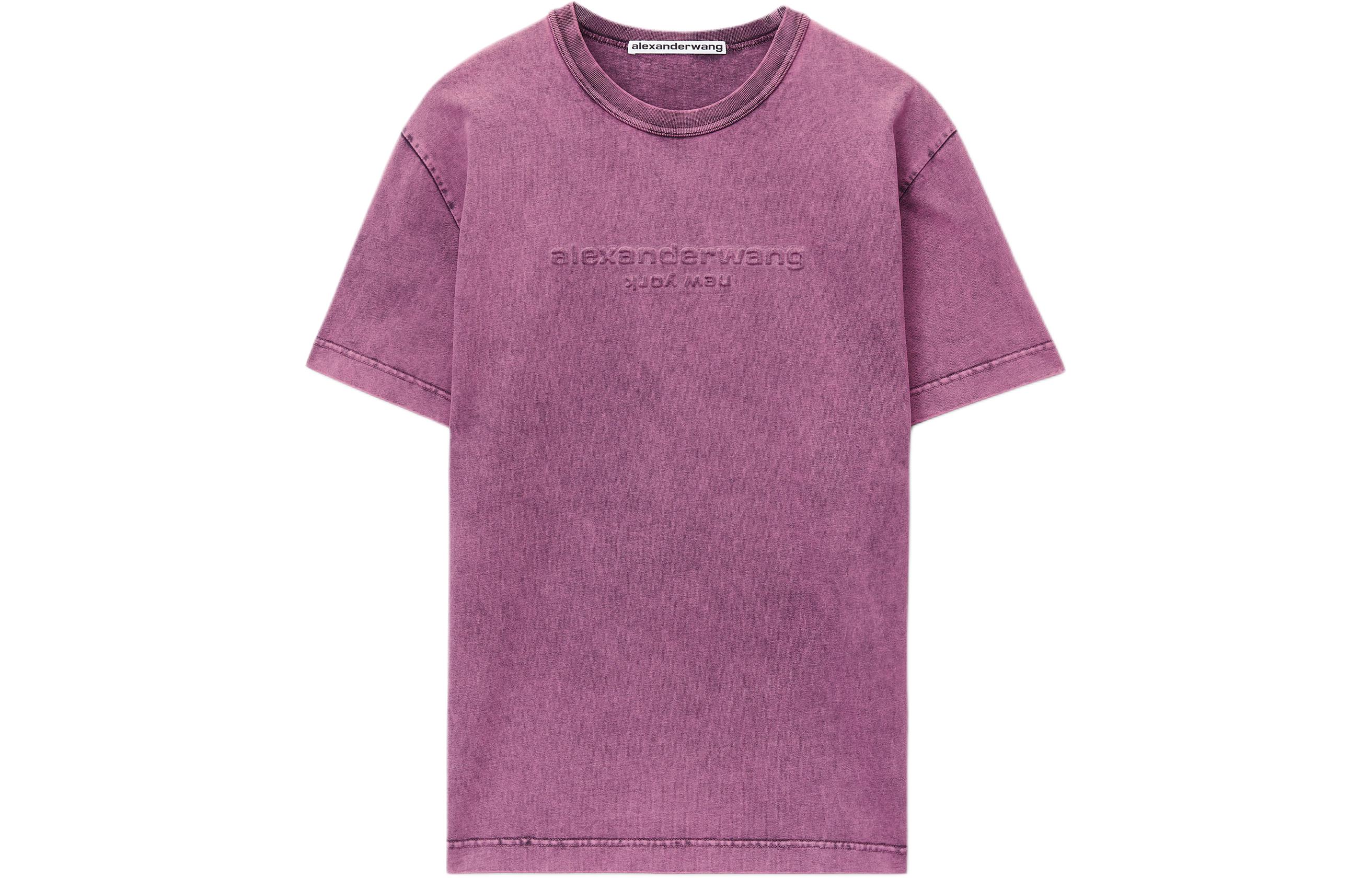 Alexander Wang SS24 Pink Logo Ribbed Knit Crewneck Oversized Unisex T-Shirt. UCC12416979-52A 圖 2