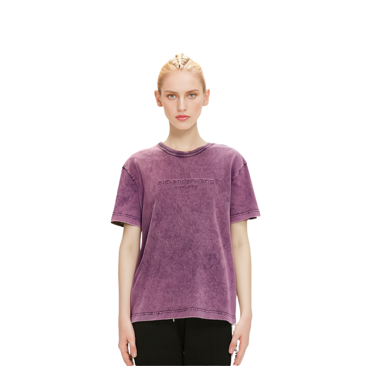 Alexander Wang SS24 Pink Logo Ribbed Knit Crewneck Oversized Unisex T-Shirt. UCC12416979-52A 圖 8