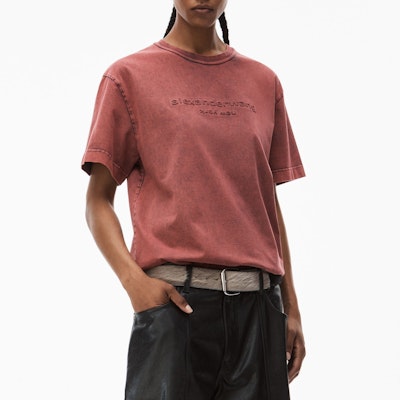 Alexander Wang SS24 Baju T-Shirt Unisex Oversized Merah Logo Knit Ribbed. UCC12416976-44A Shop Alexander Wang SS24 Baju T-Shirt Unisex Oversized Merah Logo Knit Ribbed. UCC12416976-44A