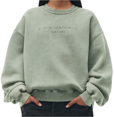 Alexander Wang SS24 Unisex Baju Sejuk Hijau Cetakan Huruf Oversized Acid Wash UCC2241696-Green Order Alexander Wang SS24 Unisex Baju Sejuk Hijau Cetakan Huruf Oversized Acid Wash UCC2241696-Green