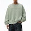 Lookbook Alexander Wang SS24 Unisex Baju Sejuk Hijau Cetakan Huruf Oversized Acid Wash UCC2241696-Green