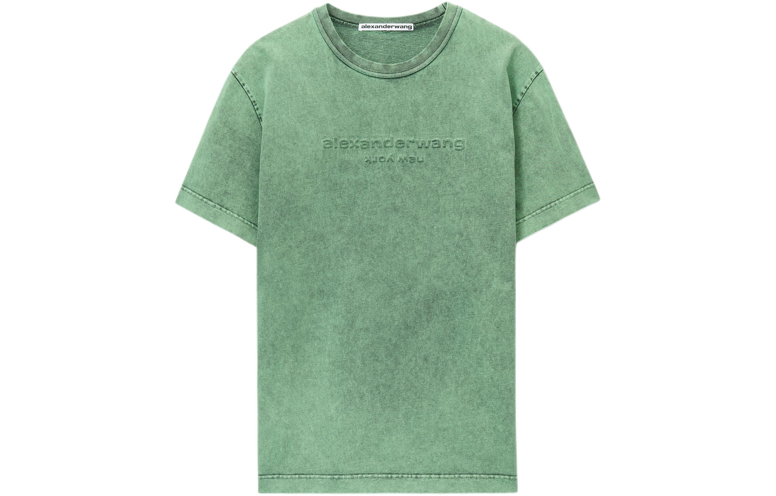 Alexander Wang SS24 Unisex Fern Green Ribbed Knit Oversized T-Shirt. UCC12416973-58A