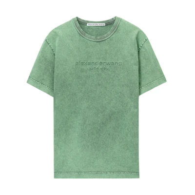 Alexander Wang SS24 Unisex Fern Green Ribbed Knit Oversized T-Shirt. UCC12416973-58A
