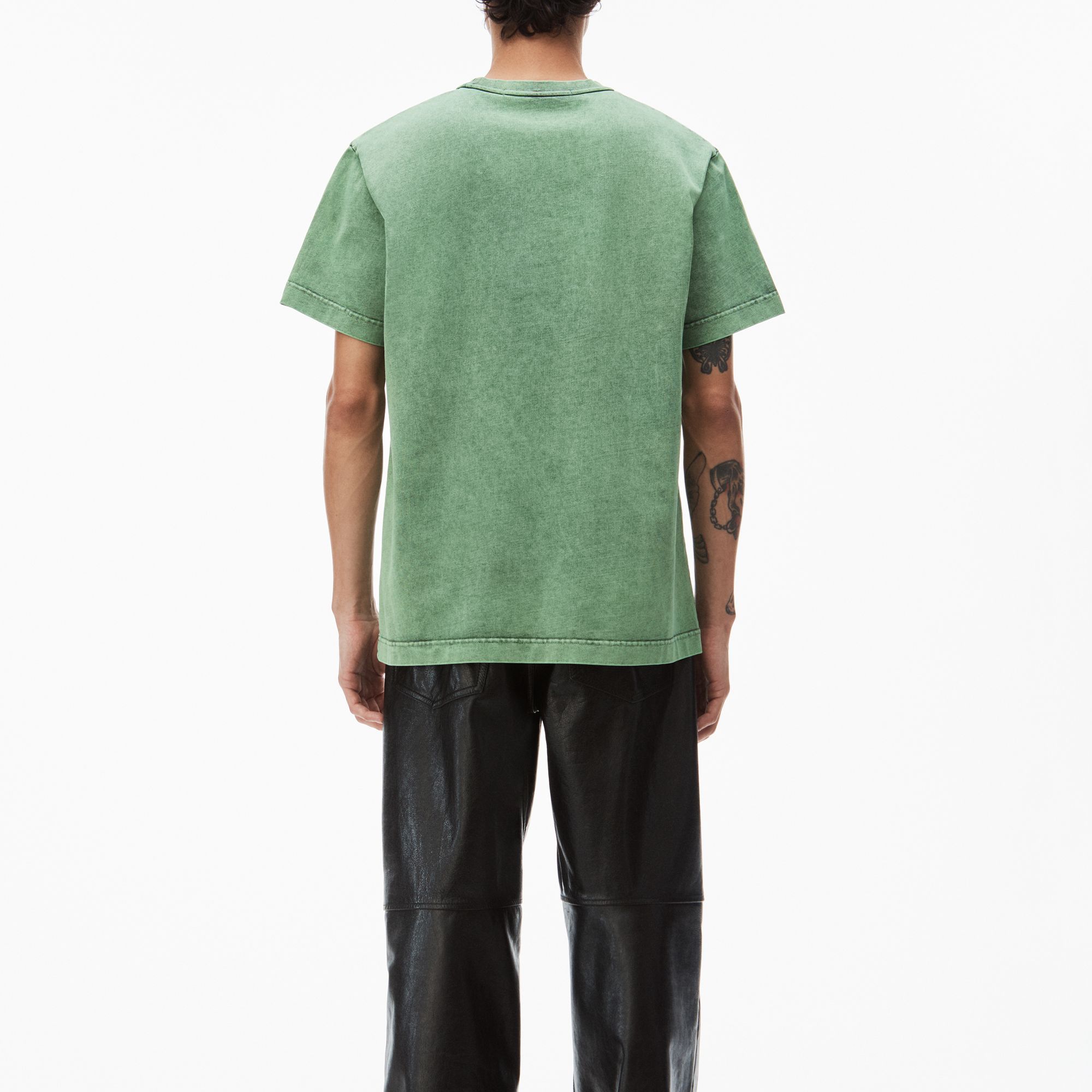 Purchase 亚历山大王 SS24 男女同款蕨绿色罗纹宽松针织T恤 UCC12416973-58A