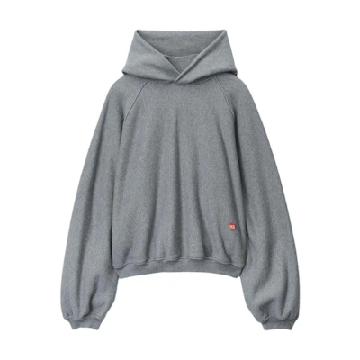Alexander Wang SS24 Unisex Gray Loose Fit High Neck Pullover Raglan Sweatshirt UCC1241673-079