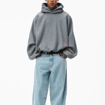 Sudadera Unisex Alexander Wang SS24 Cuello Alto Holgado Gris Raglán. UCC1241673-079 Lookbook Sudadera Unisex Alexander Wang SS24 Cuello Alto Holgado Gris Raglán. UCC1241673-079