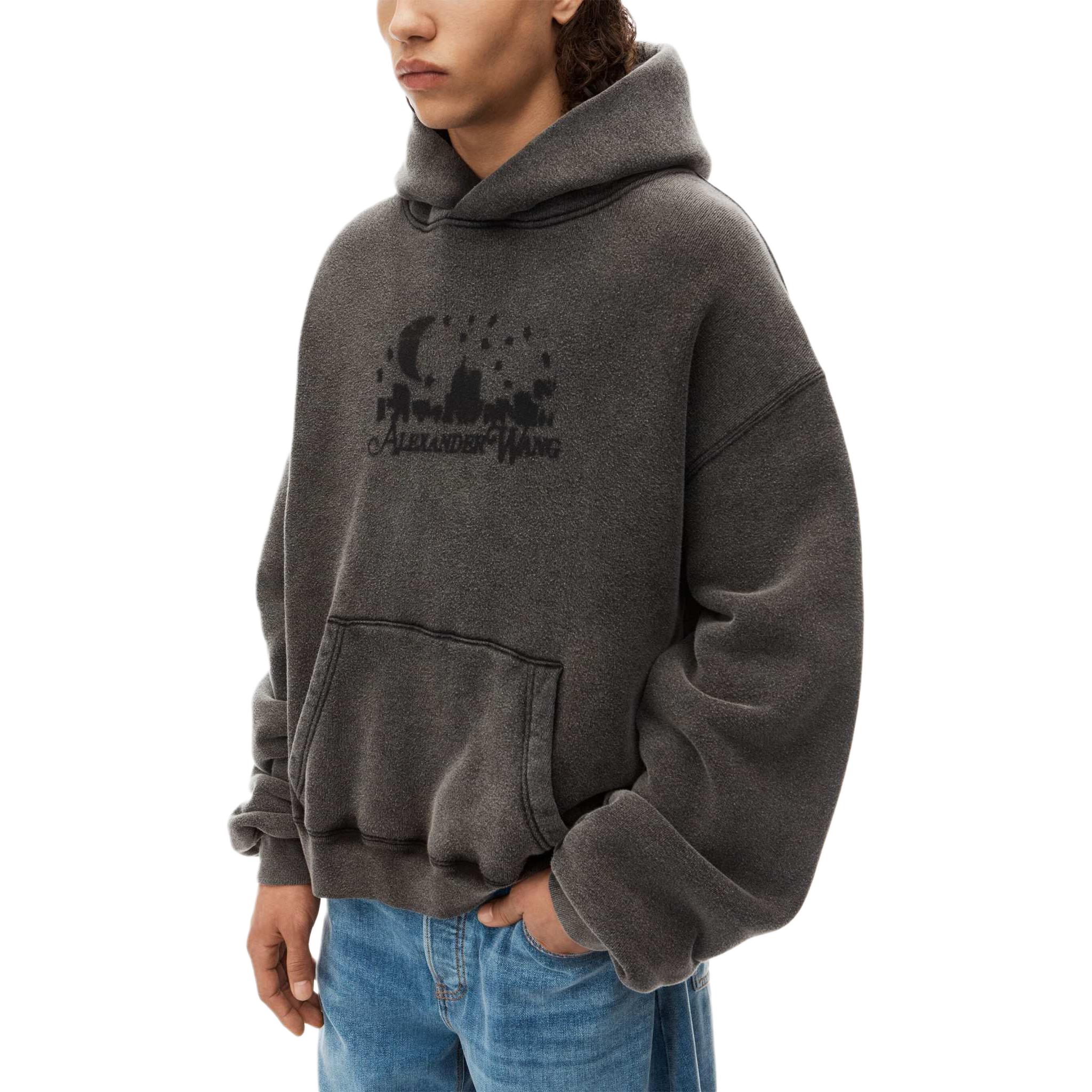 Alexander Wang SS24 Unisex Oversized Hoodie Sweatshirt in Charcoal Gray. UCC3241709-GREY 圖 5