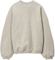Alexander Wang SS24 Vintage Flocked Terry Long Sleeve Sweatshirt Grey 6CC1241039-028 Alexander Wang SS24 Vintage Flocked Terry Long Sleeve Sweatshirt Grey 6CC1241039-028