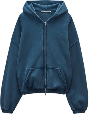 Alexander Wang SS25 Zip Logo Embroidered Hoodie with Ribbed Hem Unisex Style. UCC3252065421B Buy Alexander Wang SS25 Zip Logo Embroidered Hoodie with Ribbed Hem Unisex Style. UCC3252065421B