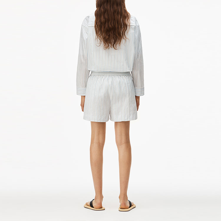 Purchase Alexander Wang Seluar Pendek Berjalur Uniseks Putih. UWC2224038-100