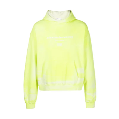 Alexander Wang Tie-Dye Logo Hoodie Unisex Yellow Long Sleeve Sweatshirt. UCC3211447-733