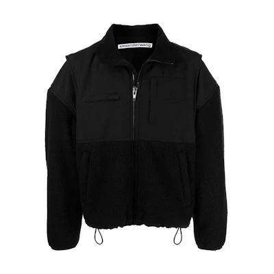 Alexander Wang Unisex Black Patchwork Stand Collar Long Sleeve Jacket UCC1233008-001