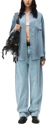 Alexander Wang Unisex Fitted Long Sleeve Shirt Blue 4WC12414564-60A Lookbook Alexander Wang Unisex Fitted Long Sleeve Shirt Blue 4WC12414564-60A