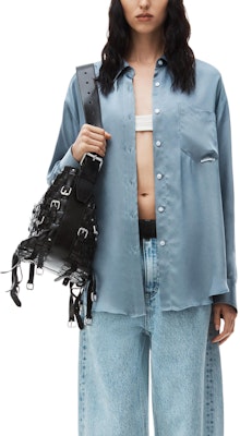 Alexander Wang Unisex Fitted Long Sleeve Shirt Blue 4WC12414564-60A Purchase Alexander Wang Unisex Fitted Long Sleeve Shirt Blue 4WC12414564-60A