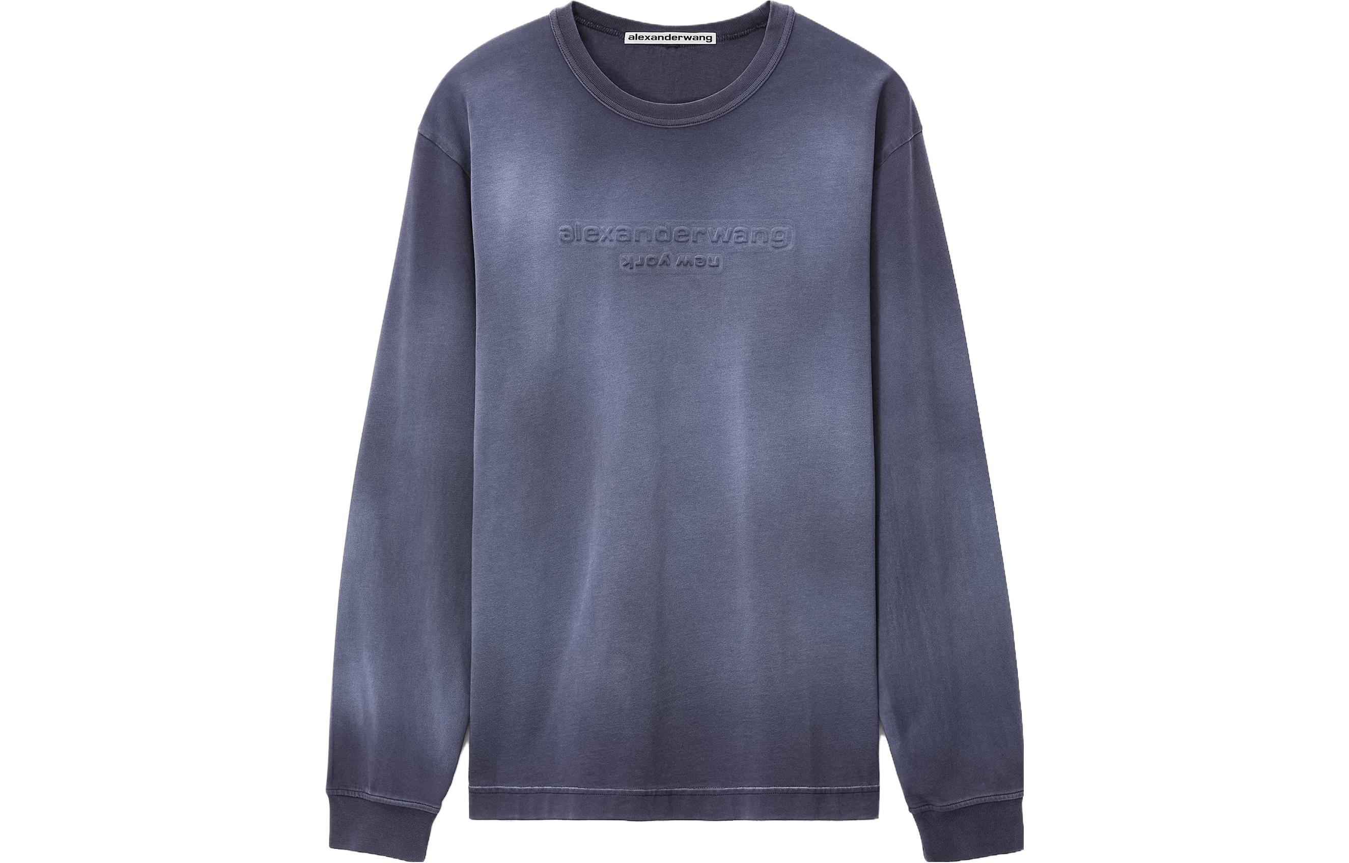 Alexander Wang Unisex Navy Logo Print Oversized Long Sleeve Knit T-Shirt UCC4231665-506