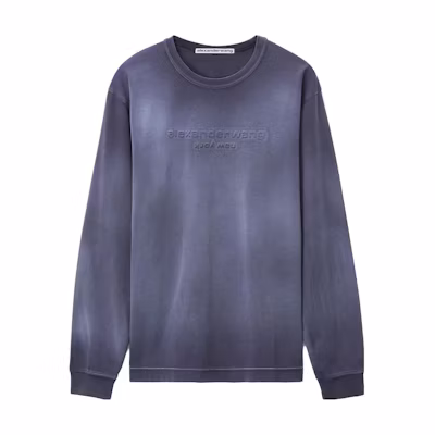 Alexander Wang Unisex Navy Logo Print Oversized Long Sleeve Knit T-Shirt UCC4231665-506
