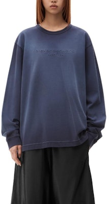 亚历山大王男女同款海军蓝logo印花宽松长袖针织T恤 UCC4231665-506 Details for 亚历山大王男女同款海军蓝logo印花宽松长袖针织T恤 UCC4231665-506