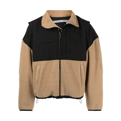 Alexander Wang Unisex Patchwork Zip-Up Jacket Camel Brown UCC1233008-925