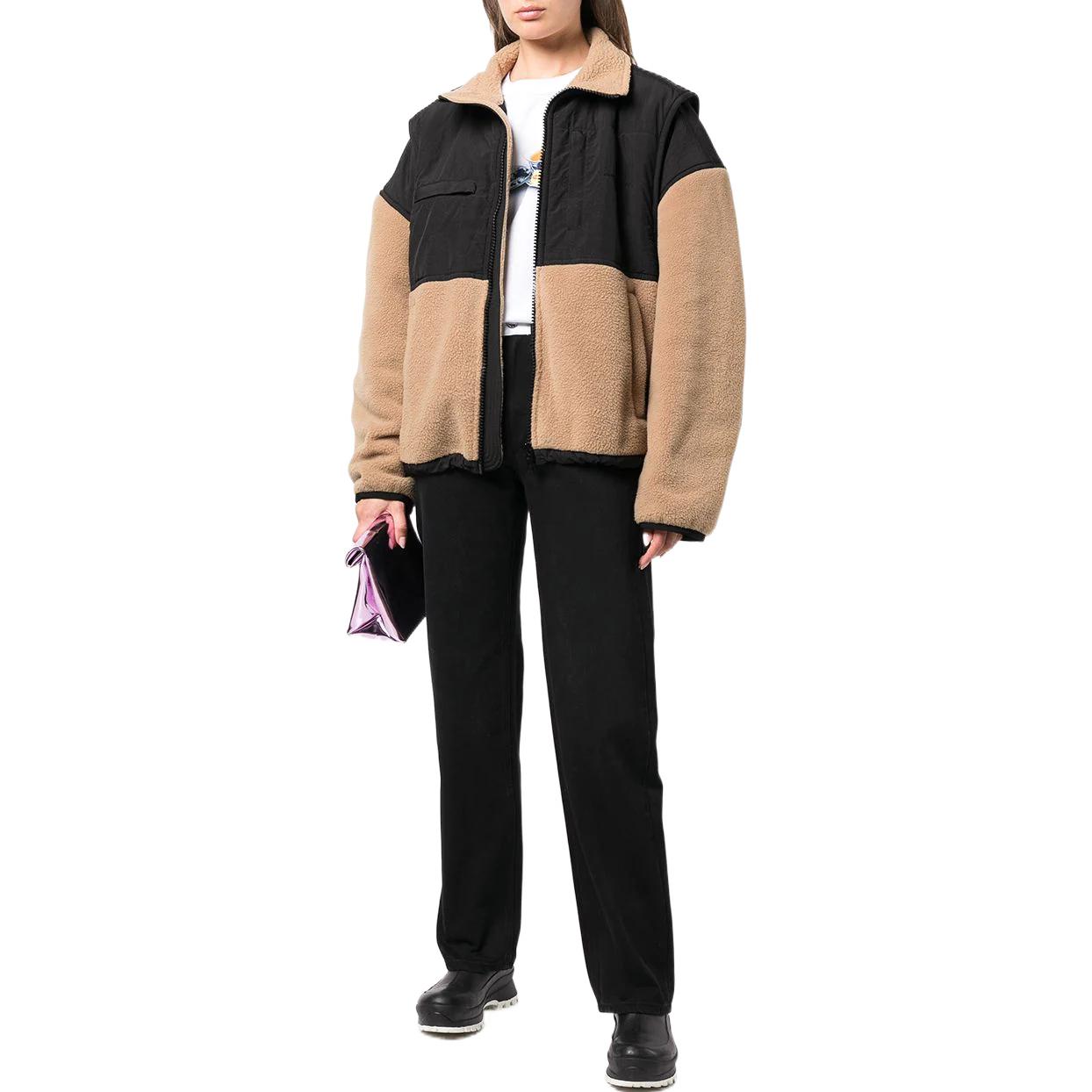 Alexander Wang Unisex Patchwork Zip-Up Jacket Camel Brown UCC1233008-925 圖 4