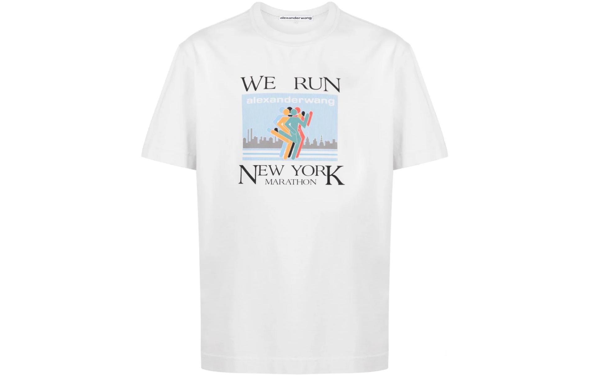 Alexander Wang Unisex White Crewneck T-Shirt with Letter Print Graphic. UCC1241691-083