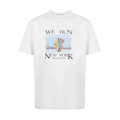 Alexander Wang Unisex White Crewneck T-Shirt with Letter Print Graphic. UCC1241691-083