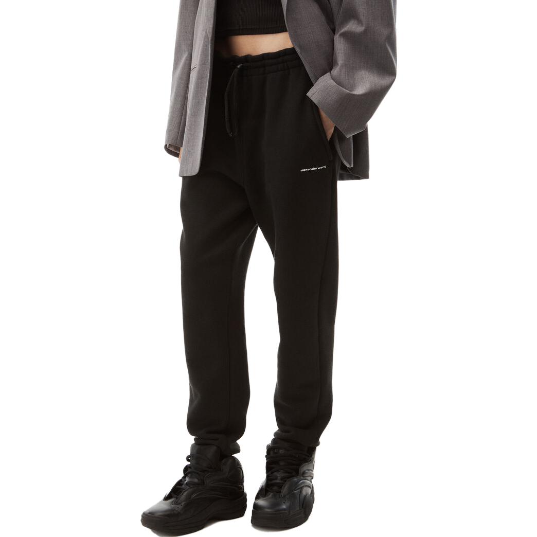 Shop アレキサンダー ワン ベロア ニット ドローコード ジョガーパンツ ユニセックス - ブラック. UCC2224046-001