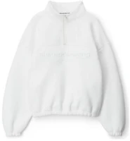 Alexander Wang White Monogram Jacquard Zip-Up High-Neck Sweatshirt 6CC3231021-100 Alexander Wang White Monogram Jacquard Zip-Up High-Neck Sweatshirt 6CC3231021-100