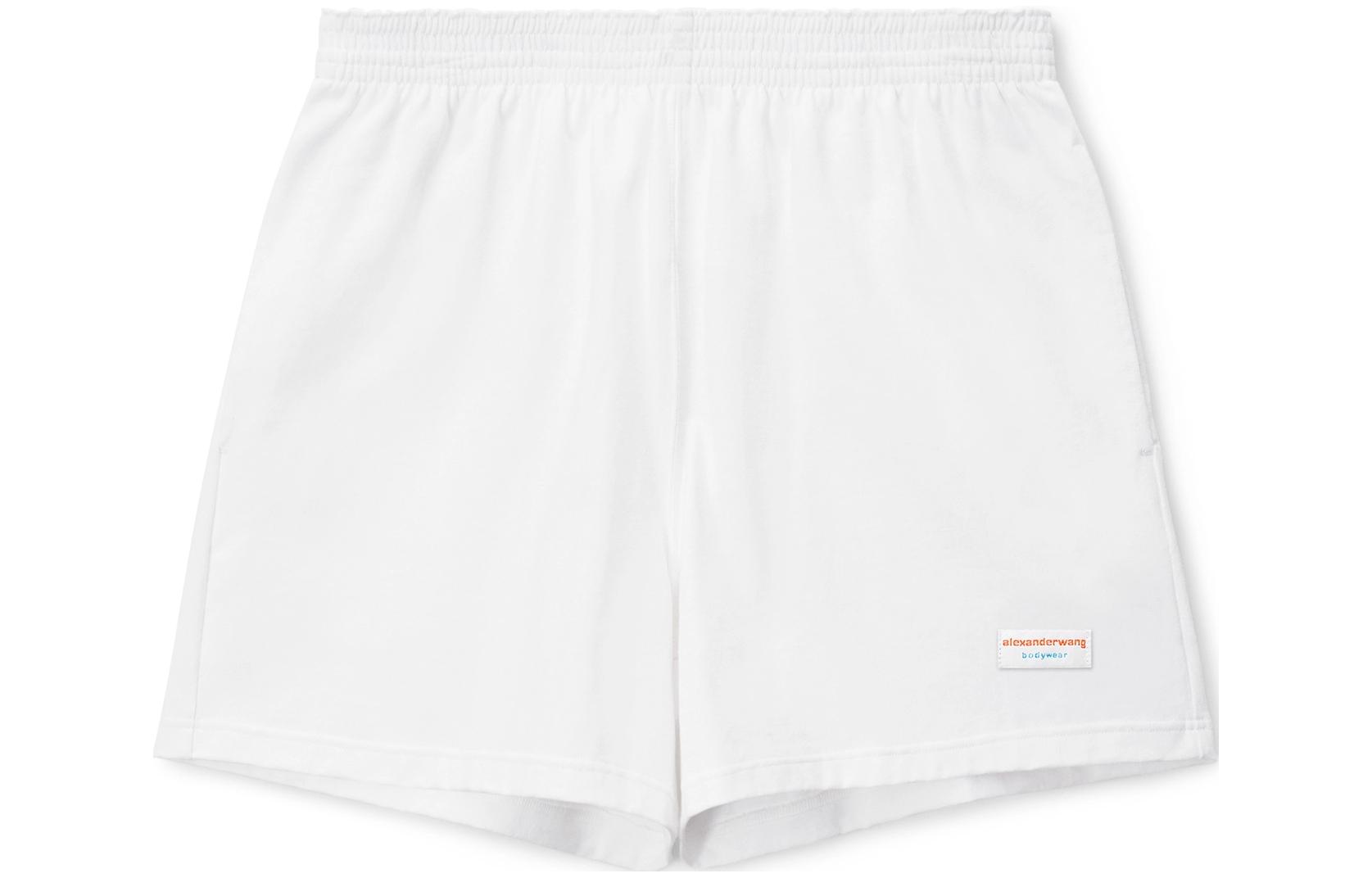 Alexander Wang White Solid Label Elastic Casual Straight Shorts Unisex UCC2234074-100