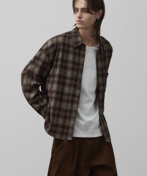 ALICE Failed Check Crop Shirt [Brown] ALSSH5321CBR