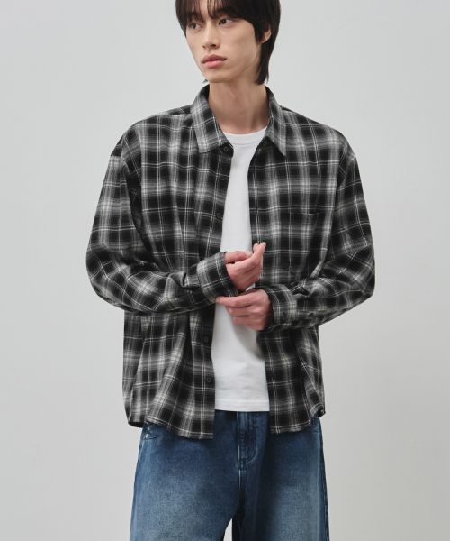 ALICE Failed Check Cropped Shirt [Black] ALSSH6321BK