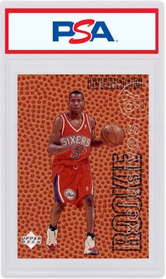 Allen Iverson 1996 Upper Deck Rookie Exclusives Rookie #R1 Buy Allen Iverson 1996 Upper Deck Rookie Exclusives Rookie #R1