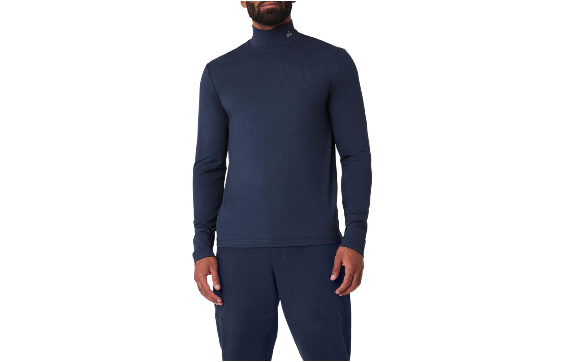 ALO Conquer Reflective Logo High-Neck Long Sleeve Tee M3218R