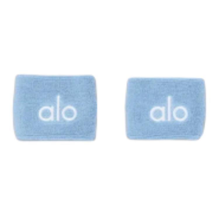 ALO Logo Terrycloth Wristband Blue Unisex Couple Style A0059U