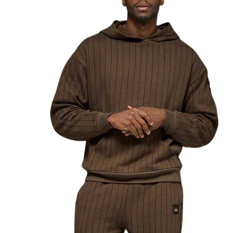 ALO Pinstripe Hoodie Casual Striped Pullover Unisex U3051R
