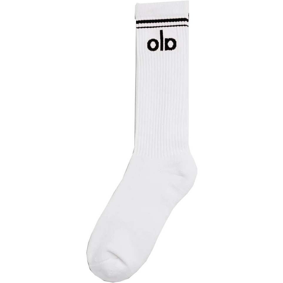 ALO Retro Lettering Soft Mid-Calf Socks Unisex - 1 Pair Pack A0357U