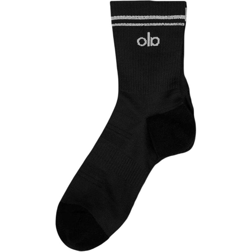 ALO Unisex Reflective Letter Mid-Crew Sports Socks (1 Pair) A0693U