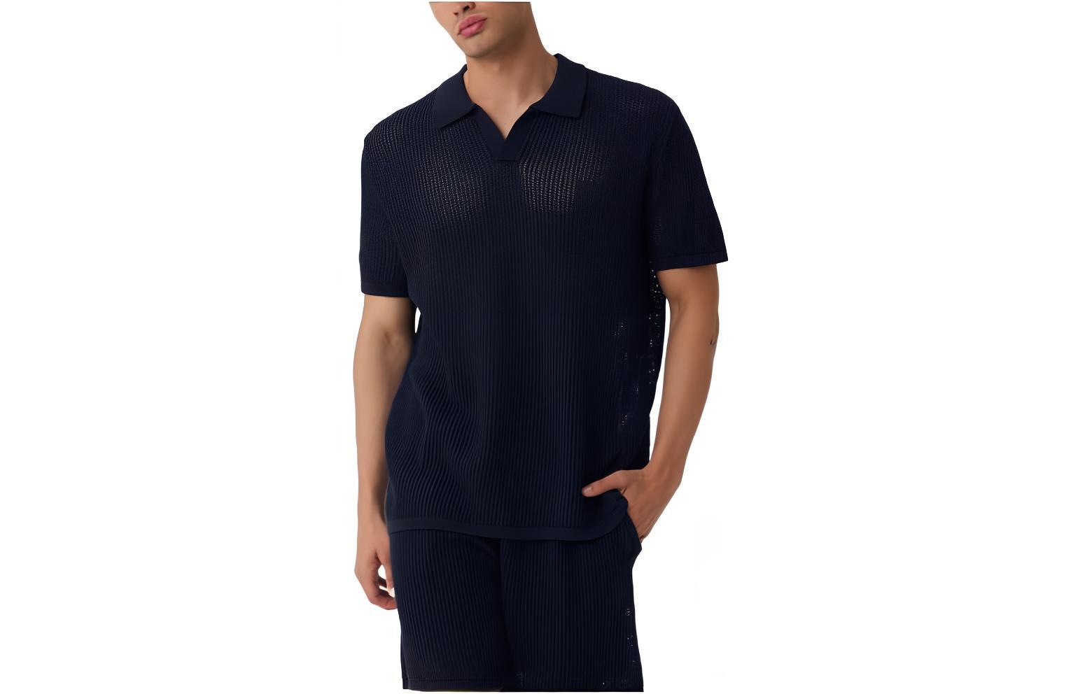 Alo Yoga  Solid V-Neck Loose Knit Short Sleeve Top. M1229R