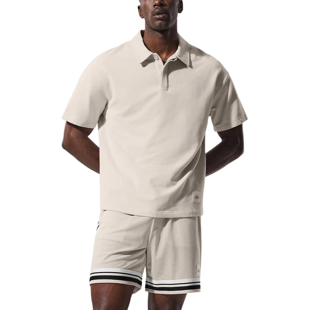 Alo Yoga Double Take Solid Oversized Tennis Polo Shirt. M1251R